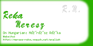 reka meresz business card